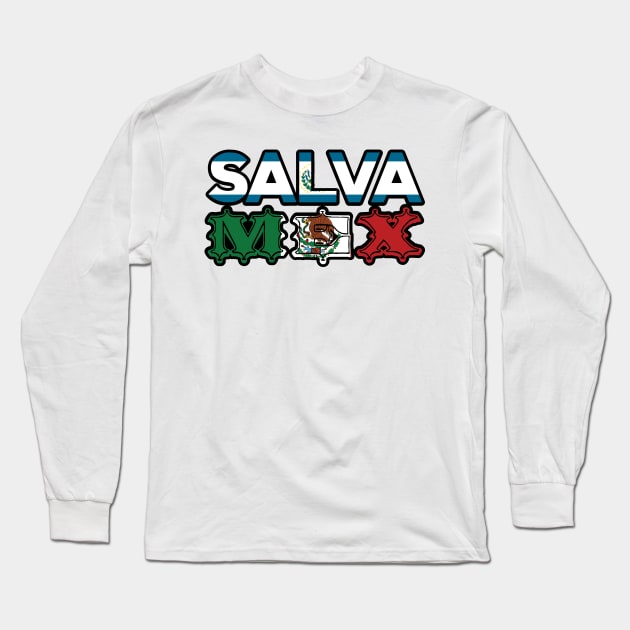 Salvadorian Mexican Shirt El Salvador Mexico Mujer Woman Pupusas Flag Long Sleeve T-Shirt by Shirtsurf